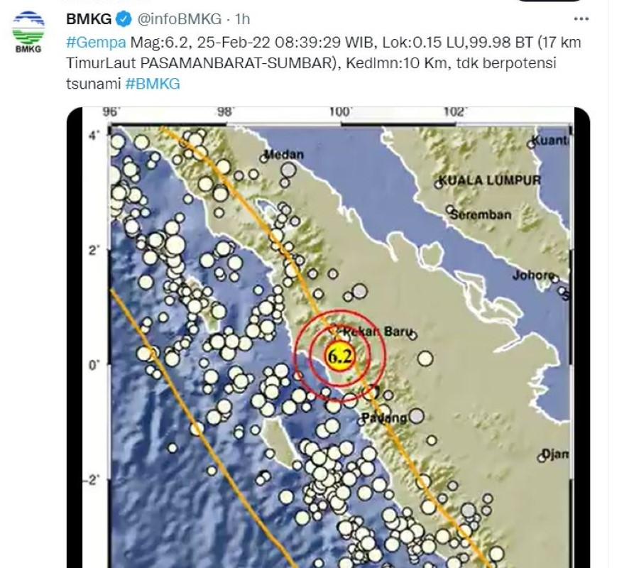 Gempa Magnitud Landa Indonesia Gegaran Dirasai Hingga Ke Malaysia