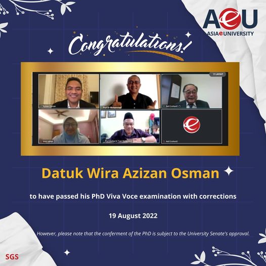 Azizan Osman Lulus PhD Dari IPT Tempatan | DagangNews