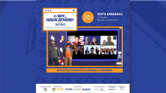  Enam pemenang penyelesaian digital MYHackathon 2020 pusingan Kota Kinabalu.