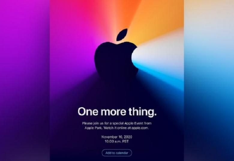 Jemputan media yang diedarkan oleh Apple untuk majlis pelancaran pada 10 November nanti.