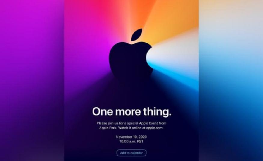 Jemputan media yang diedarkan oleh Apple untuk majlis pelancaran pada 10 November nanti.