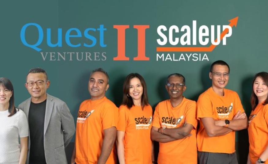 Barisan pengurusan Quest Ventures dan ScaleUp Malaysia semasa pelancaran ScaleUp Malaysia Cohort 2.